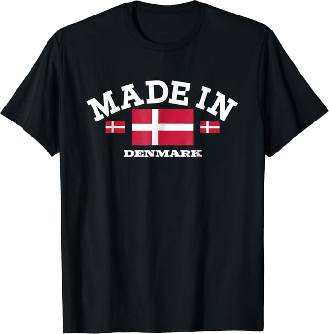 Made In Denmark Danish Flag TShirt Clothing